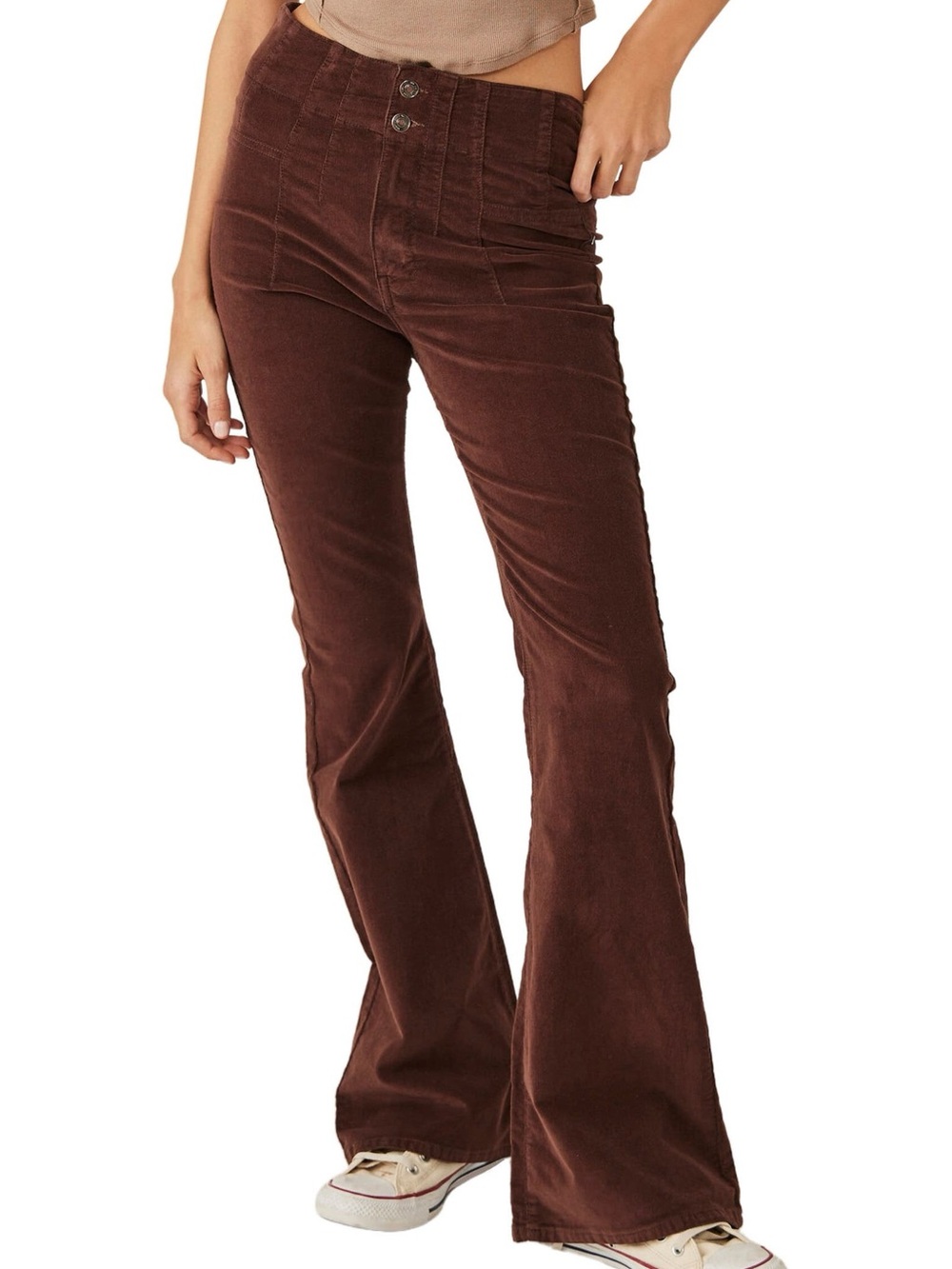 Free People We the Free Jayde Corduroy Flare in ChocolateTruffle Size 27 Boho
